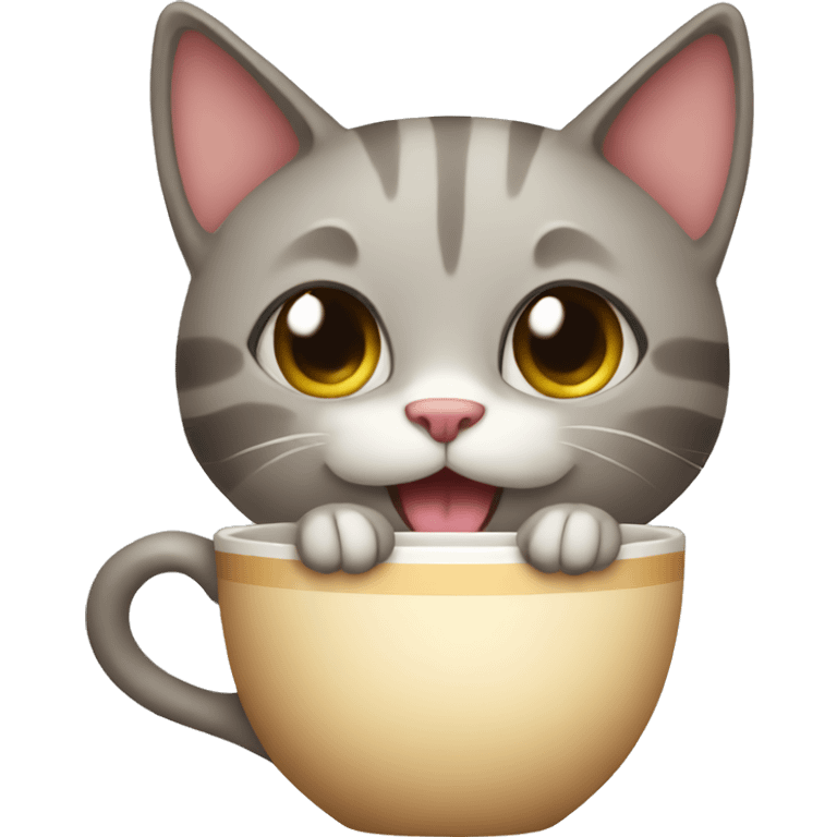 cat with cup emoji