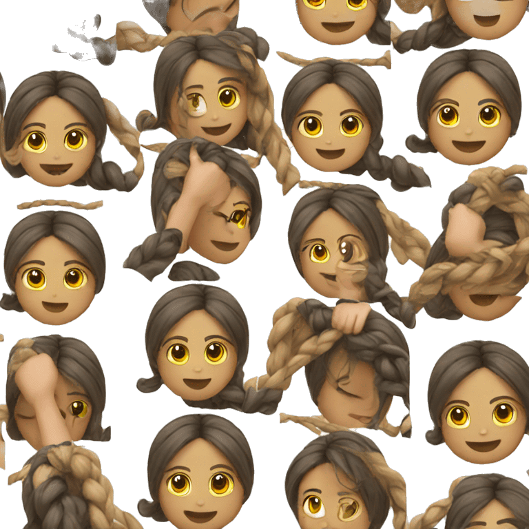 girl plaiting ha emoji