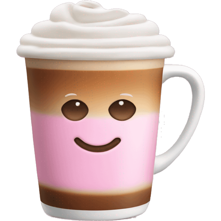 latte with pink foam emoji