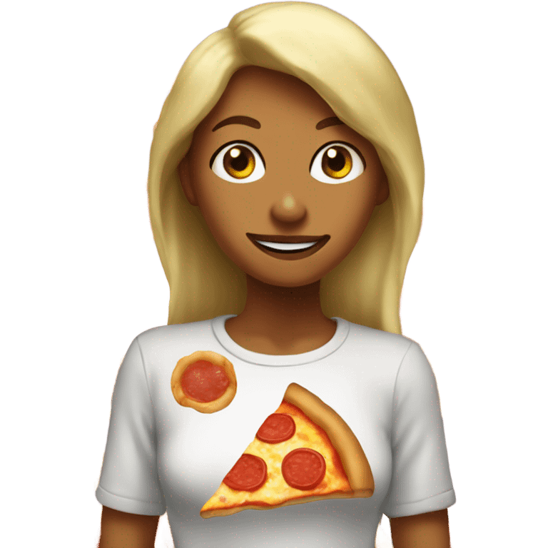 Anthropomorphic female piece of pizza emoji