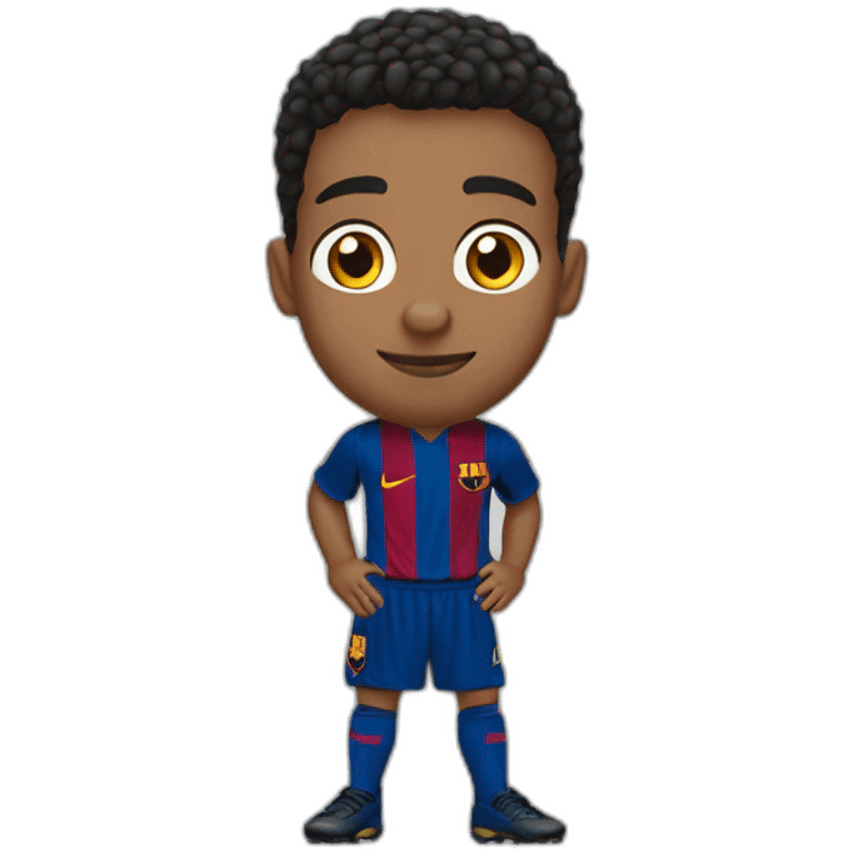 Adolescent arabe avec maillot du barca  emoji