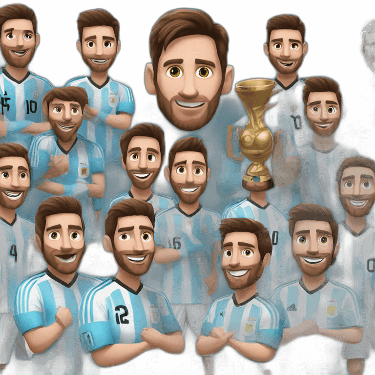 Messi champion with argentina team FIFA World cup 2022  emoji