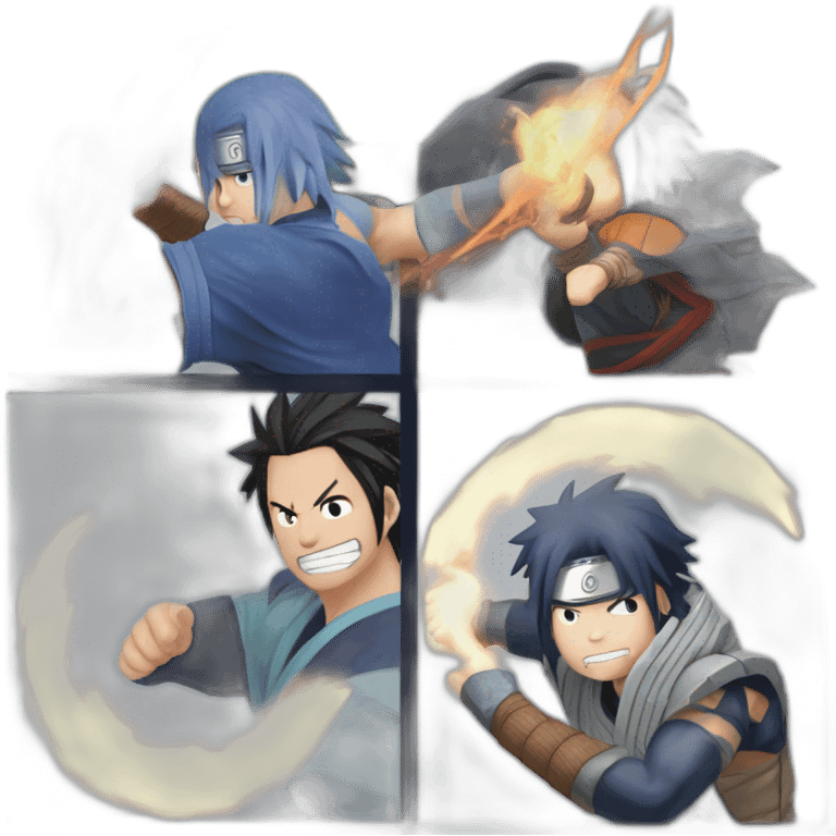 nartuto doing the rasengan vs sasuke doing the chidori emoji