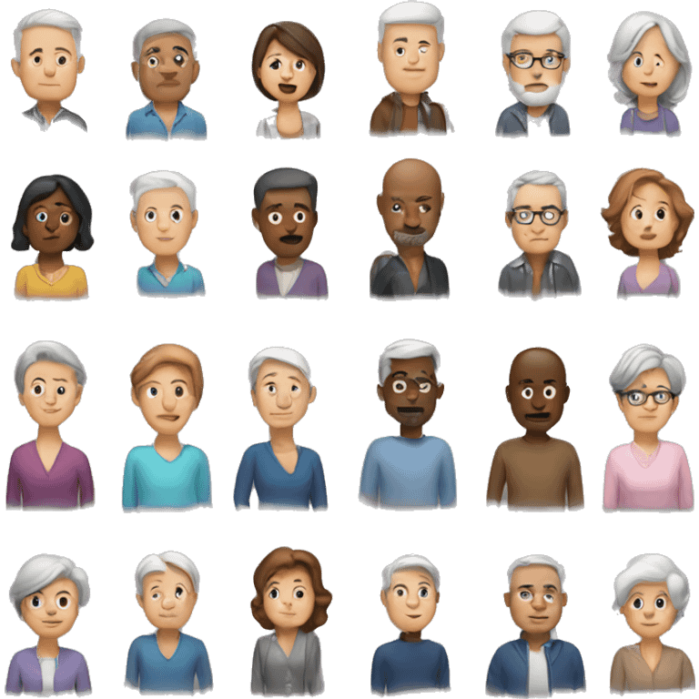 People standing in line middle age emoji