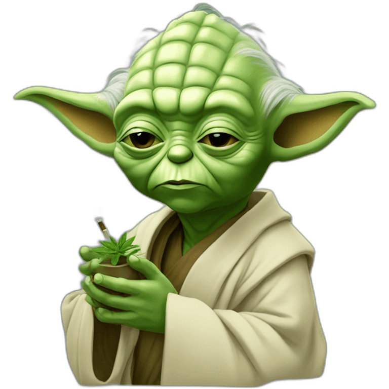 Yoda smoking weed emoji