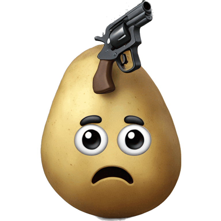 Potato with a gun emoji