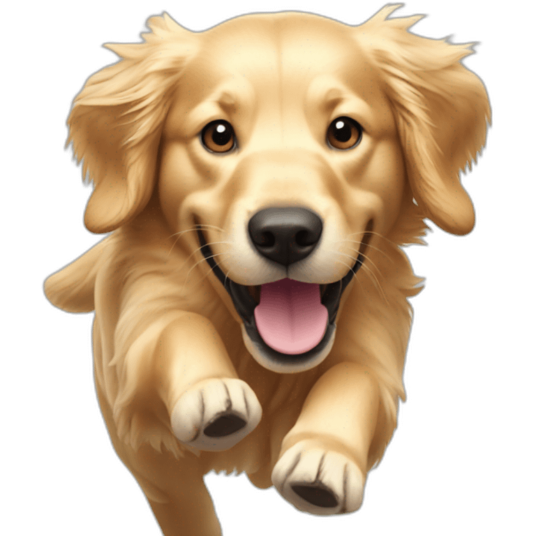 Golden Retriever white running emoji