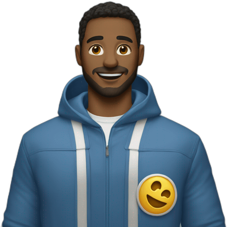 A great and blue J emoji