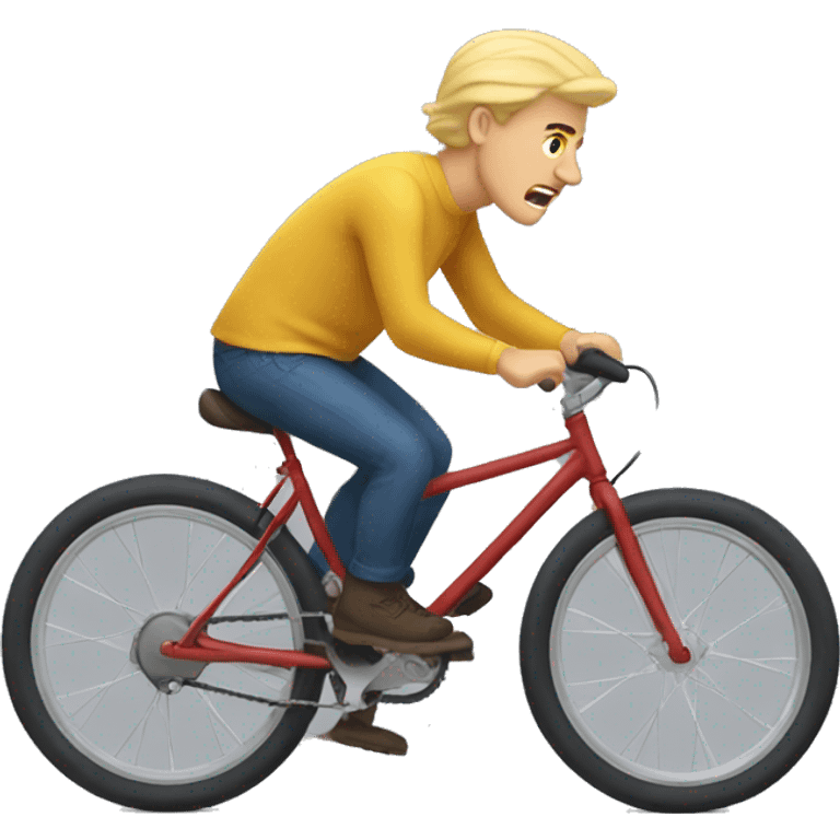 Blonde Man falling off bike emoji