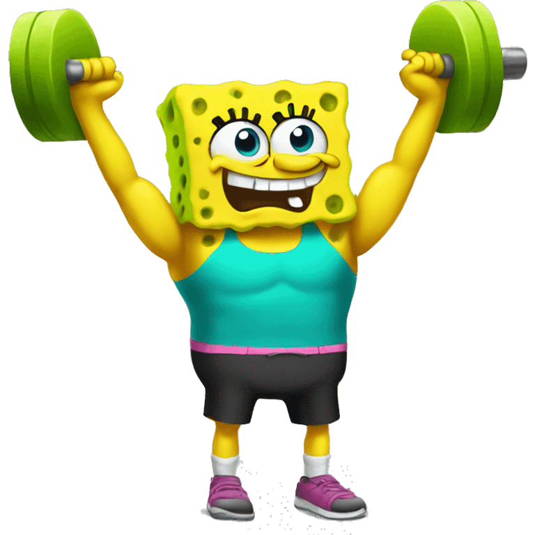 spongebob lifting weights emoji