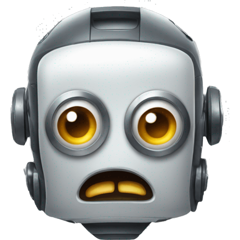 Robot with a shocked face emoji