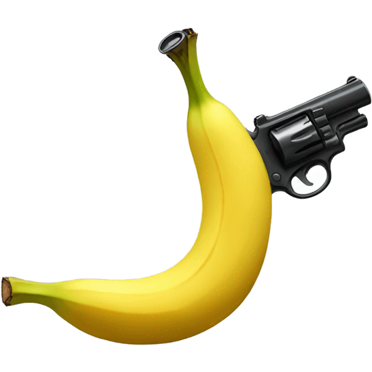 Banana with a gun emoji