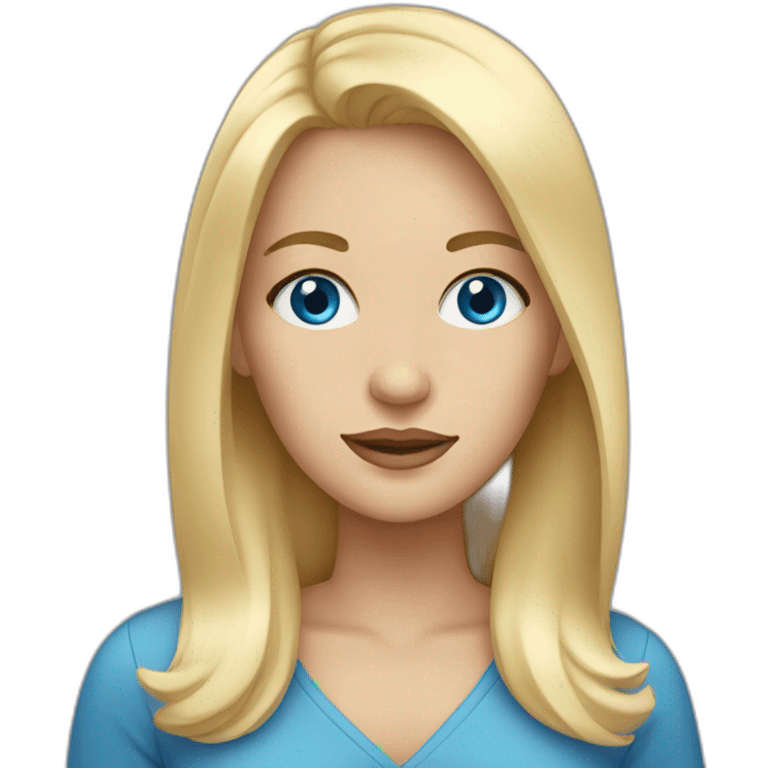 Blonde lady with blue eyes, straight hair  emoji