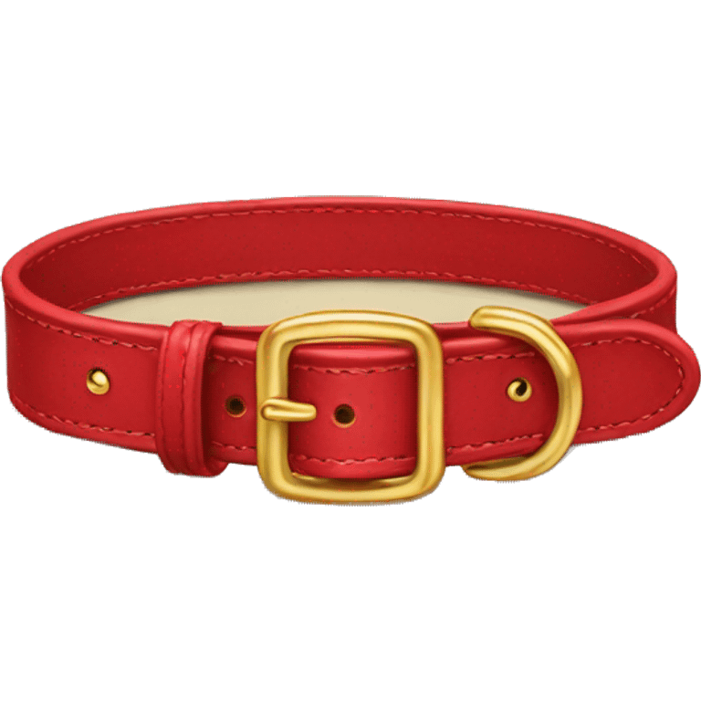 Red leather dog collar and golden  emoji