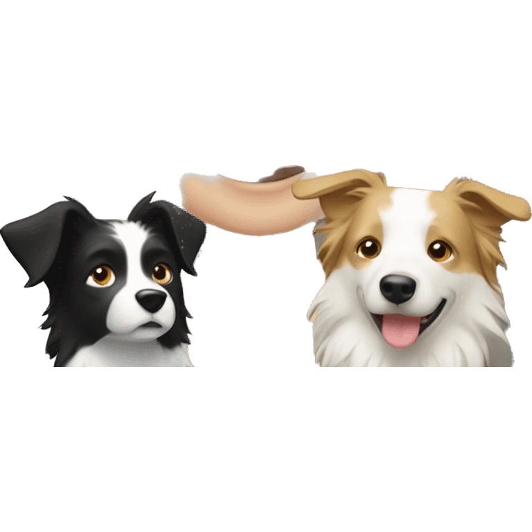 blonde girl and border collie emoji