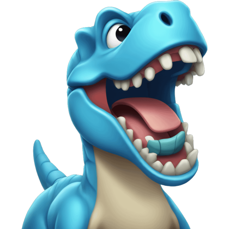 laughing Dino blue  emoji