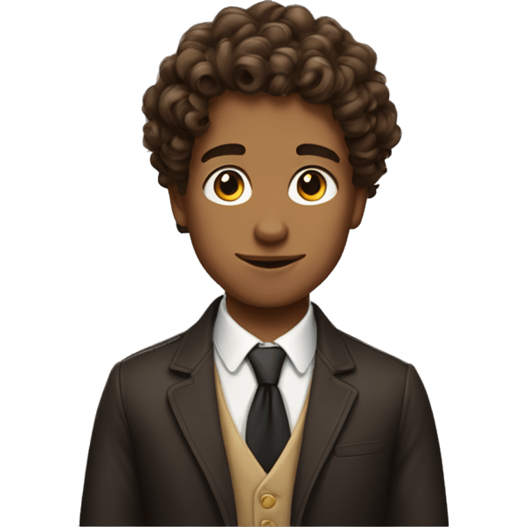 rich boy with curly brown hair emoji