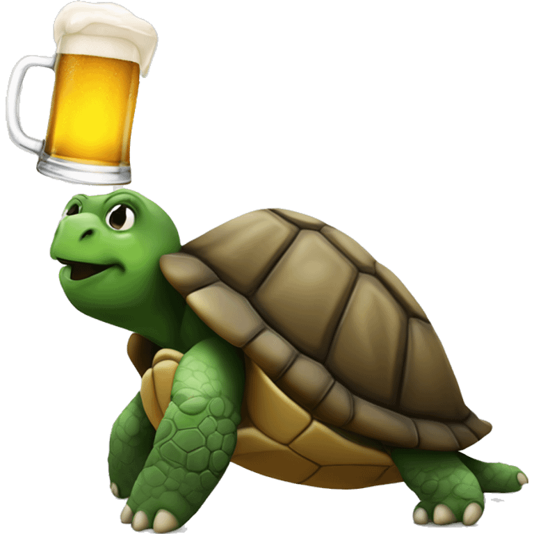 drunk turtle passed out with beer in hands emoji