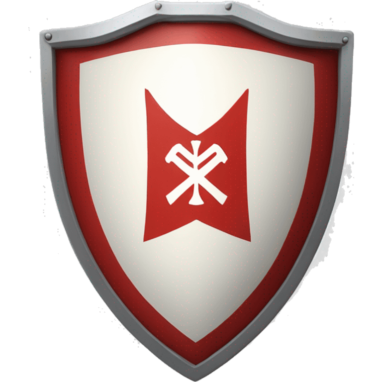 A sred and white shield with the letters BSM on it emoji