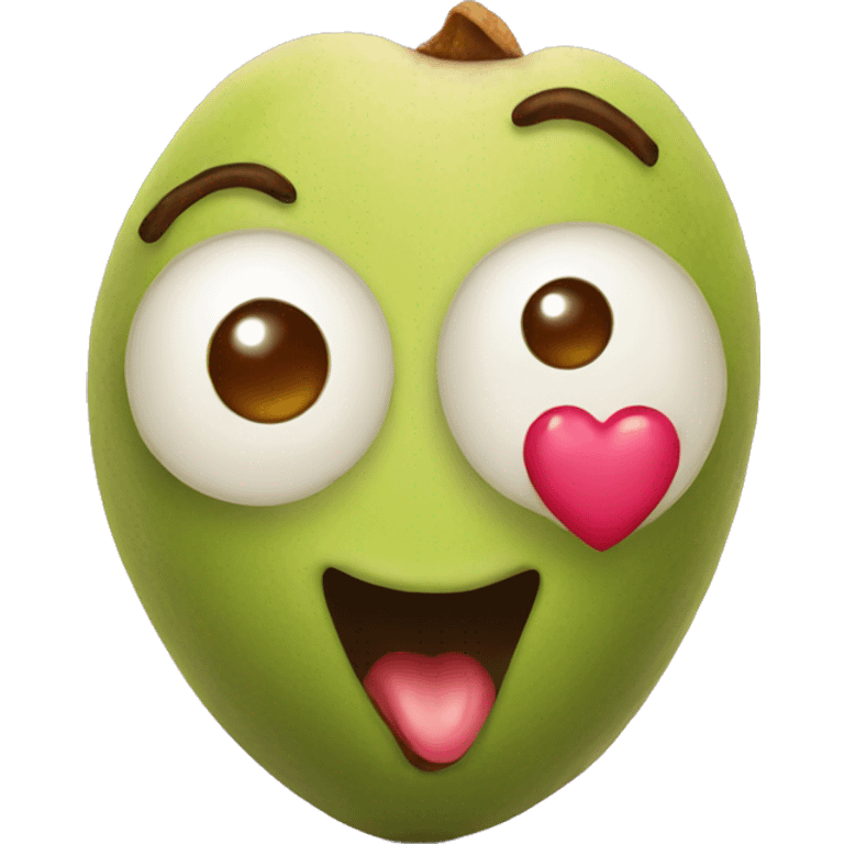 pistachio nut with heart eyes emoji