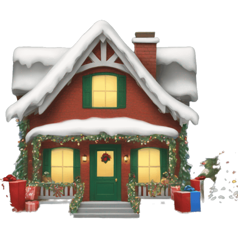 house decorated with christmas decor  emoji