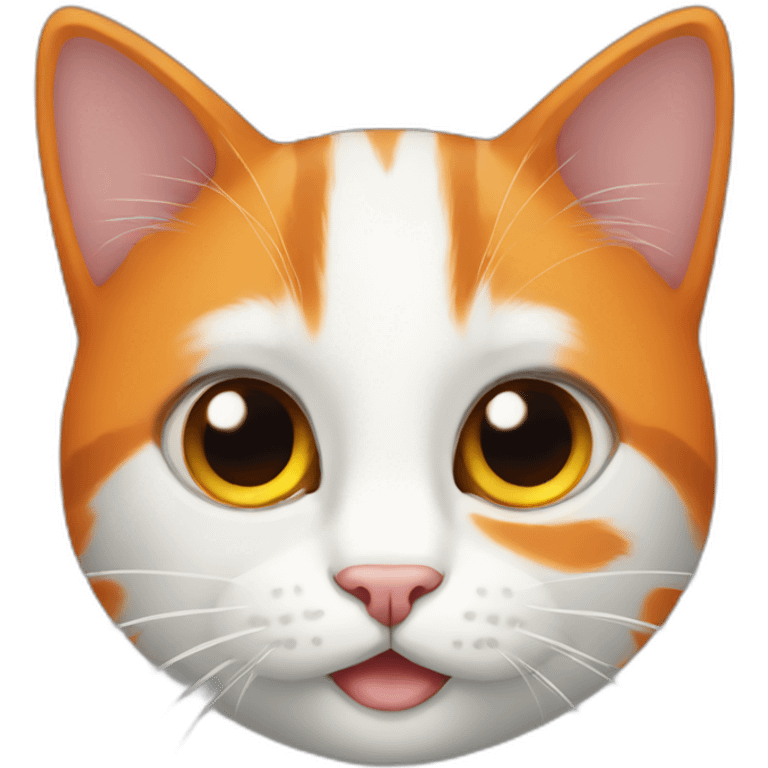 Black White orange cat emoji