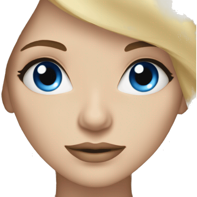 Long eyelashes blue eyes blonde hair woman emoji