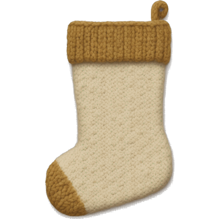 white and beige knit christmas stocking emoji