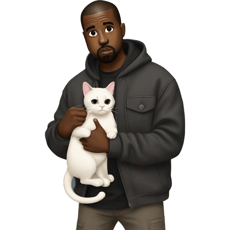 Kanye west holding a cat emoji