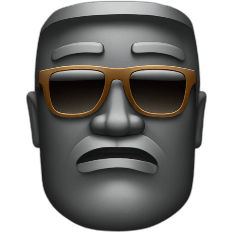 Moai emoji classic with sunglasses emoji