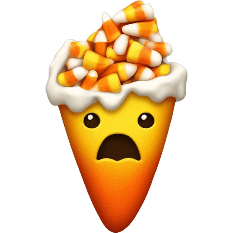 Candy corn with a bite taken out of it  emoji