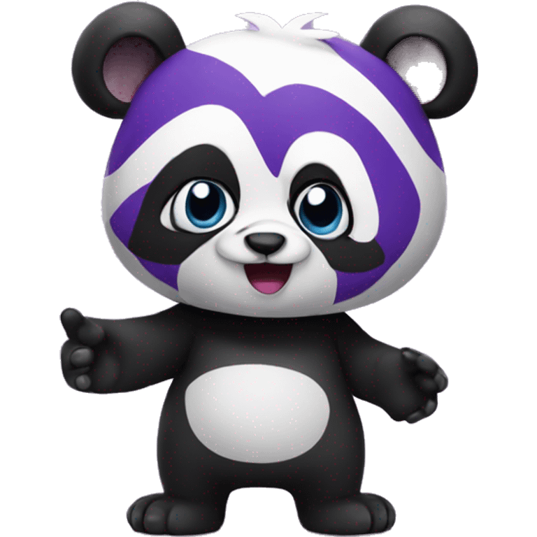 A purple panda saying hi emoji