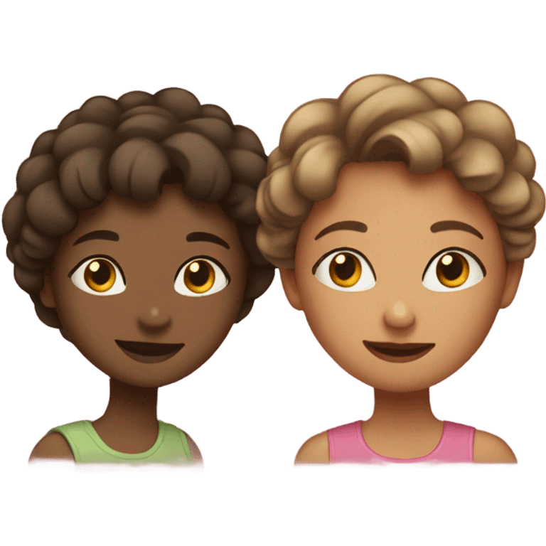 Mom and daughter besties emoji