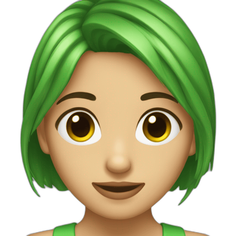 Chica pelo moreno ojos verdes emoji