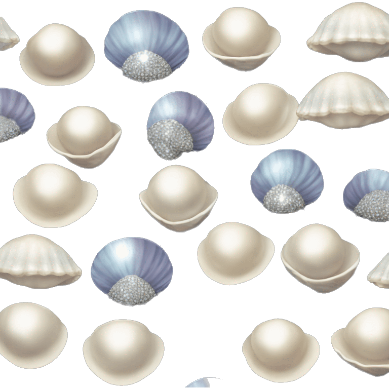 Clam shell with disco ball pearl emoji