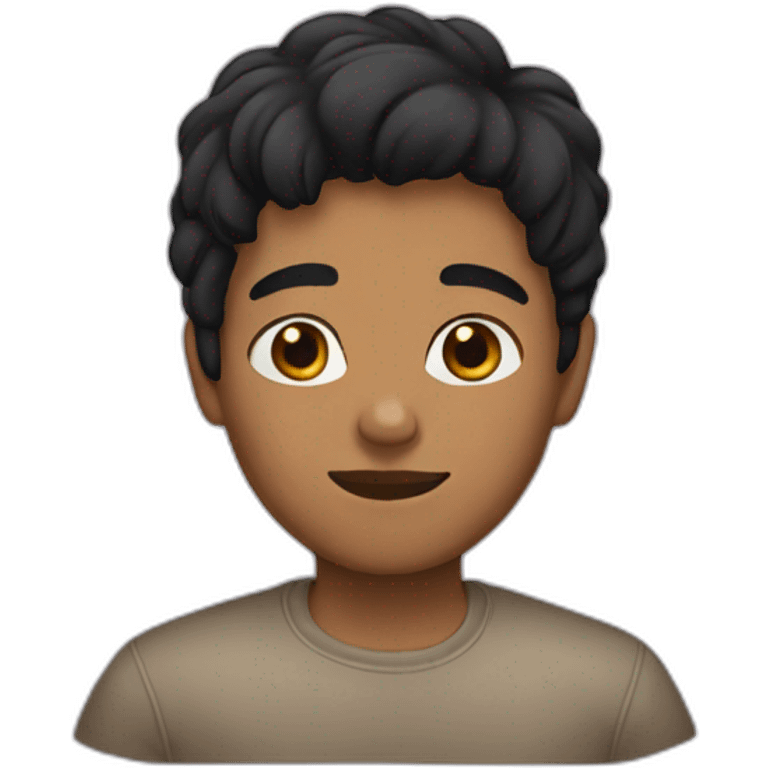 brown person with black hair emoji