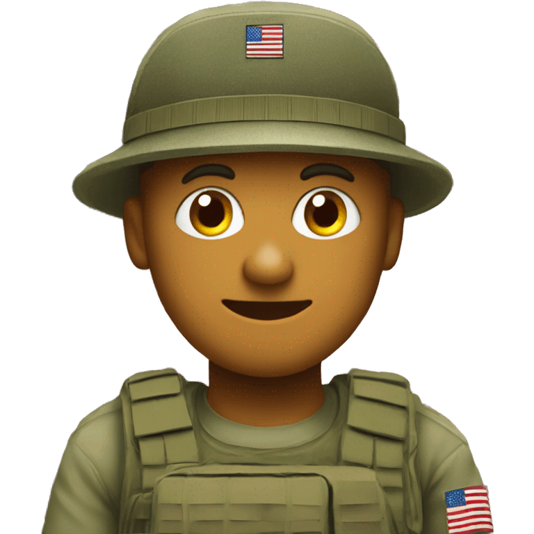 USA flag behind army guy emoji