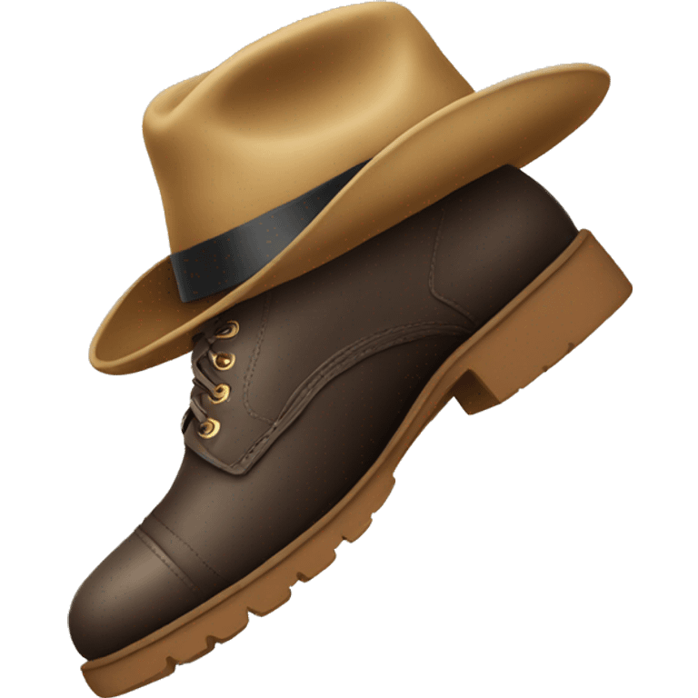 a shoe wearing a hat emoji