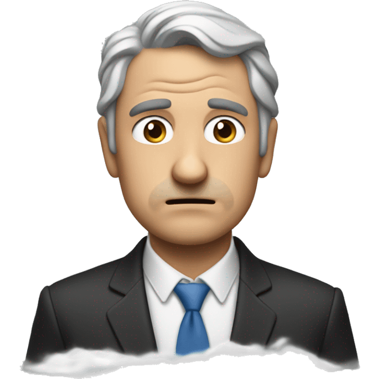 cynical man with far-fetched hopes aout the climate crisis emoji