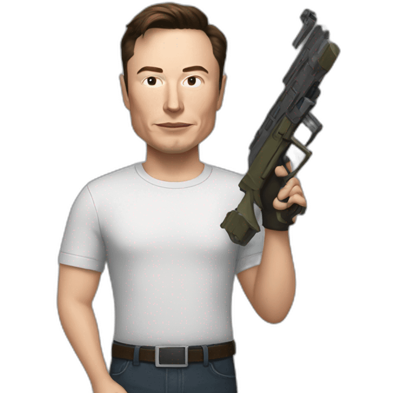 elon musk holding weapon emoji