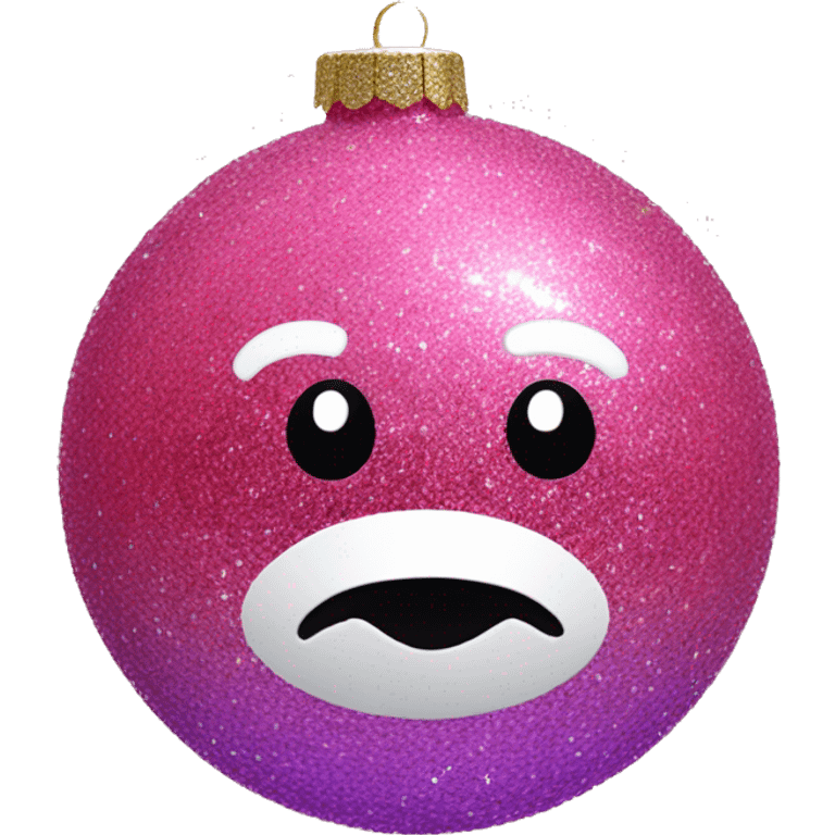 Pink ombre Christmas ornament with glitter  emoji