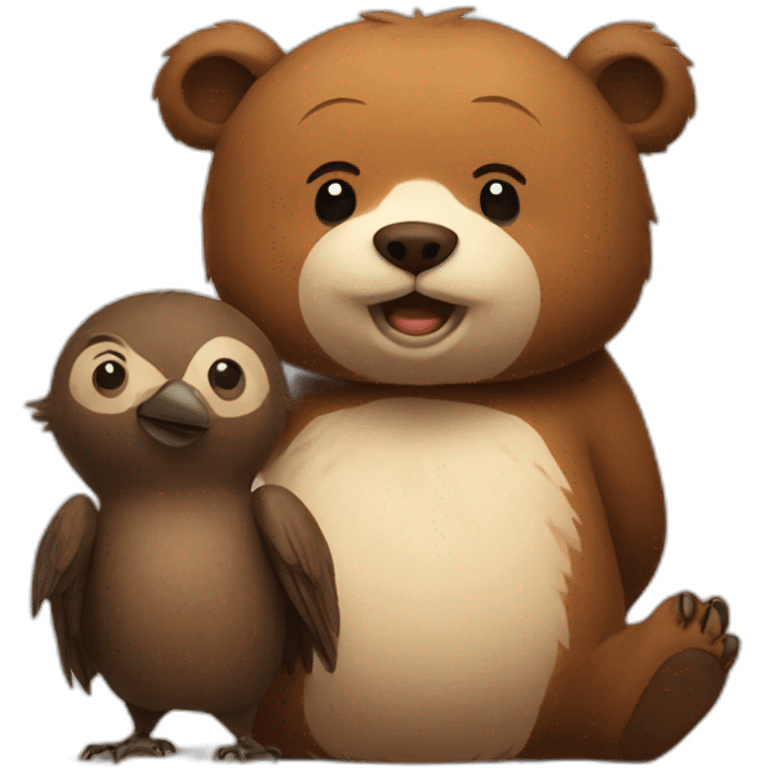 bear and Sparrow Friends emoji