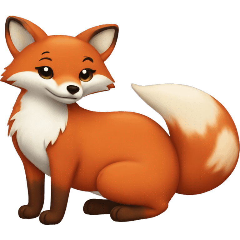 Pregnant fox side view huge belly  emoji