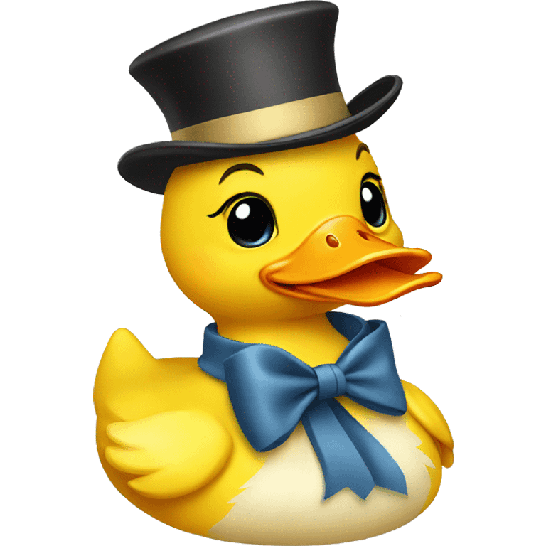 yellow duck wearing bow emoji