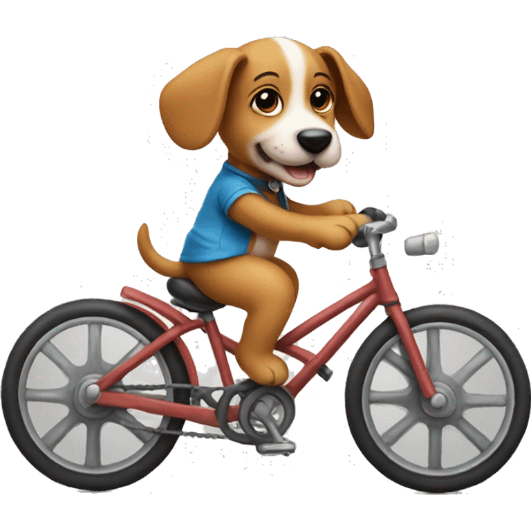 Puppy riding a bike emoji