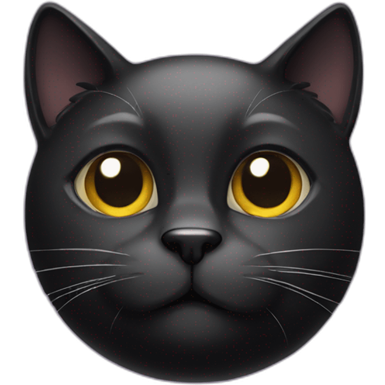 Black cat thinking about  emoji