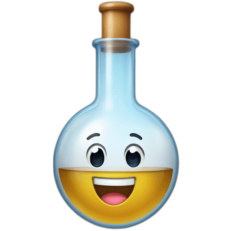 lab flask with smiling emoji  emoji