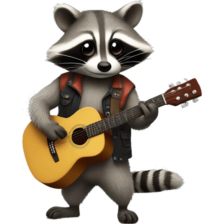 raccoon playing guitar emoji