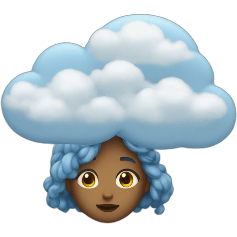 Girl cloud thinking emoji