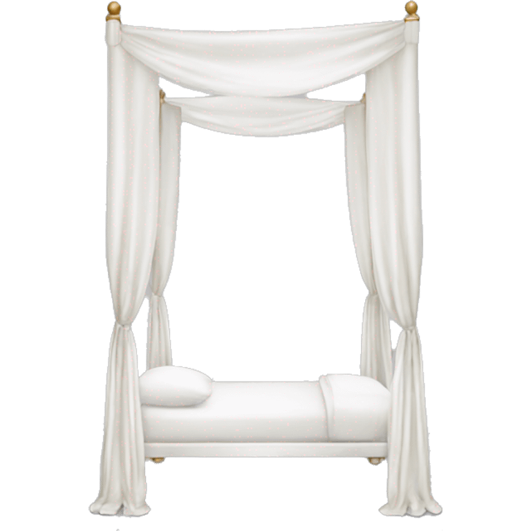 White silk canopy bed emoji